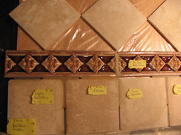 A number of grout samples are installed in tile to allow for better client choice