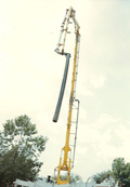 Houston home using concrete pump on uneven lot