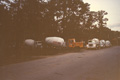 1992 Houston Memorial custom home trucks gathering for an early pour