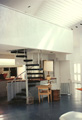 Spiral stair to second story