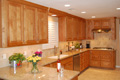 Houston Memorial kitchen cabinets finished on site 
