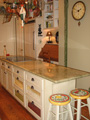 Houston kitchen with island grain bins