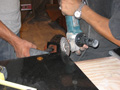 Houston kitchen grinding granite to fit